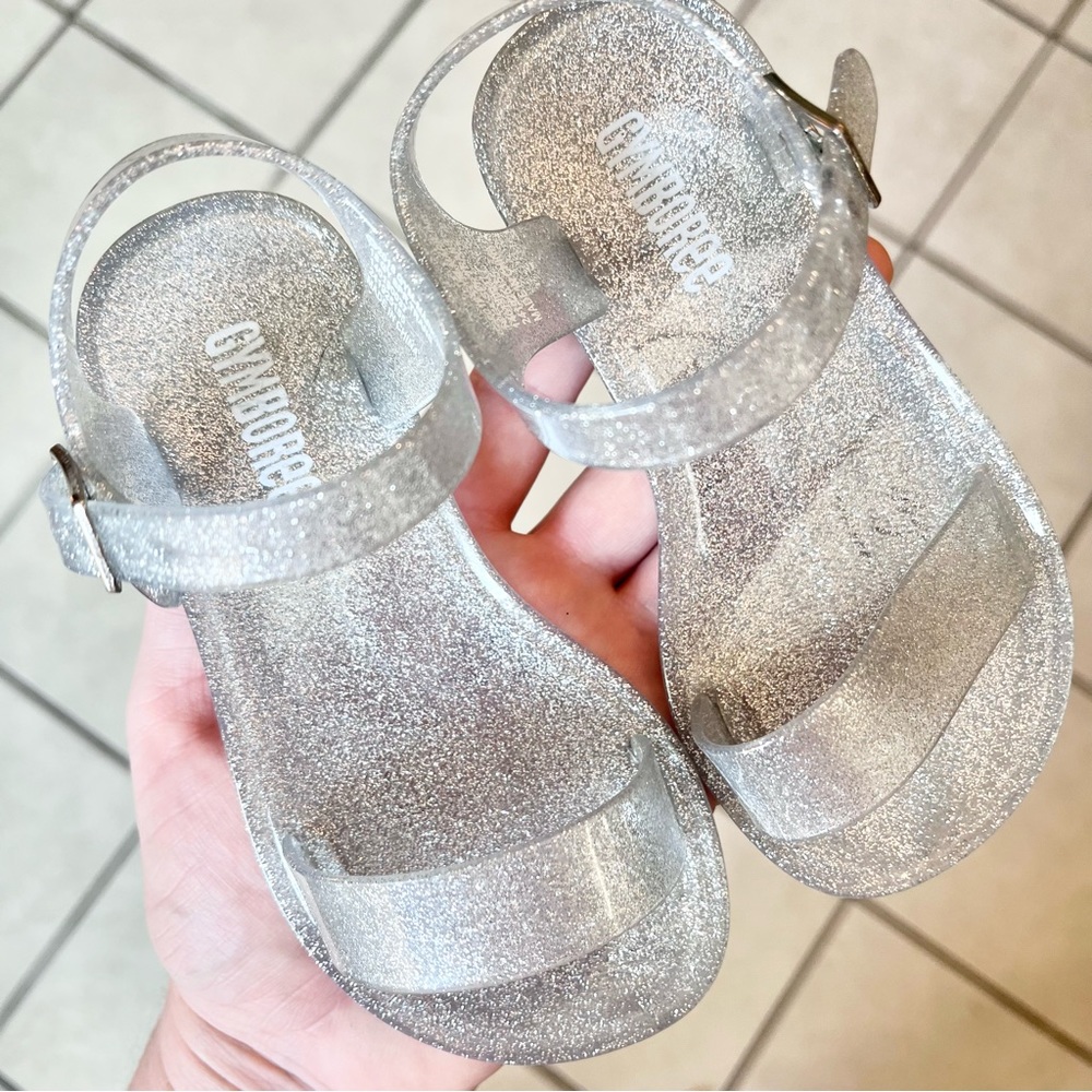Gymboree silver glitter jelly sandals jellies size 8